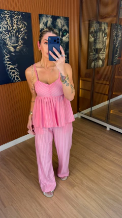 CONJUNTO Marias sensorial marrante (rosa chiclets risca de giz) - loja online