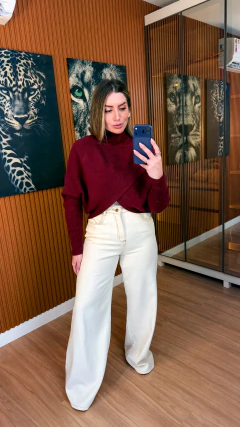 BLUSA Laura tricot modal (vinho) na internet
