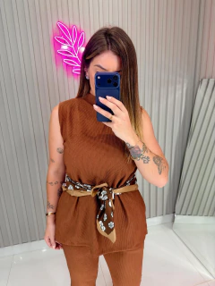 Conjunto amanda crepe anarruga (marrom chocolate) na internet
