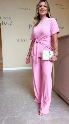 Imagem do Conjunto Mariana crepe anarruga (rosa bebe)