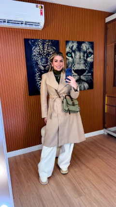 CASACO Susan trench coat lã batida (bege) - loja online