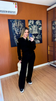 CONJUNTO Lumena polo TRICOT mousse (preto)