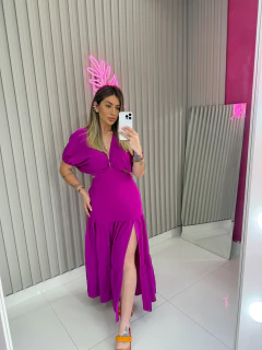 Vestido Julia crepe duna (fucsia)