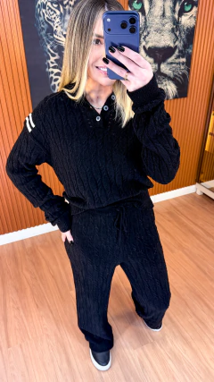 CONJUNTO Lumena polo TRICOT mousse (preto) - Jordanna Galia Store