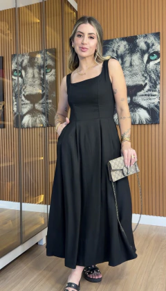 vestido antonella alcinha linho (preto) - comprar online
