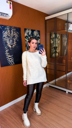 blusa vesteleg mel tricot texturizado pelinho (mescla) - comprar online