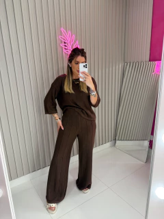 Conjunto anna tricot fio (marrom) - loja online