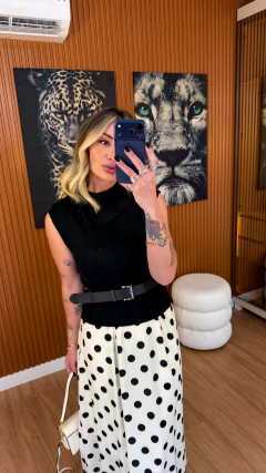 Colete marina gola assimetrica modal (preto) - Jordanna Galia Store