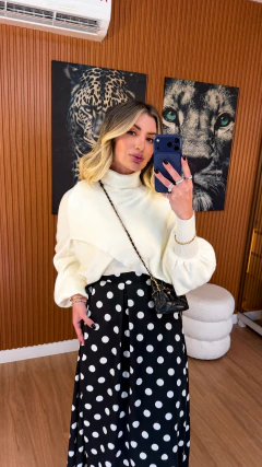 BLUSA Laura tricot modal (off white) - loja online