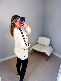 Blusa poa oversize moletom flanelado (off white) - loja online