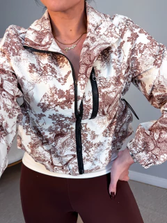 Jaqueta DIORE poliester (off-white/marrom) - comprar online