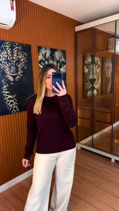 Blusa over DAYANI tricot modal CANELADO com forro de veludo susan zheng (uva) - comprar online