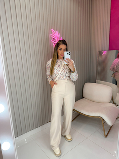 CALÇA Pati pantalona alfaiataria (areia) - Jordanna Galia Store