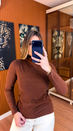 BLUSA TÉRMICA CANELADA GOLINHA SUSAN ZHENG (marrom) - comprar online