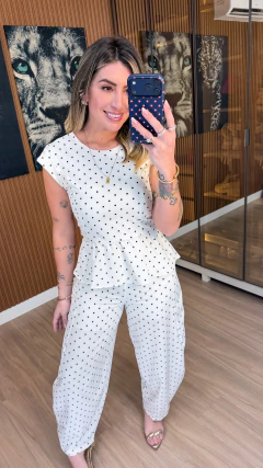 CONJUNTO malu crepe alfaiataria poa (OFF WHITE) - comprar online