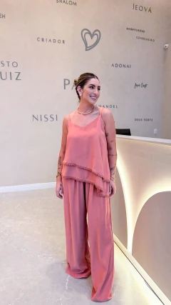 CONJUNTO Martina + calça pantalona marrante (rosa envelhecido)