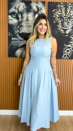 vestido MAOMA poliviscose (azul bebe) na internet