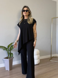 Conjunto Leticia crepe anarruga (preto) - comprar online