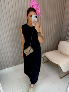 Vestido regata midi algodao (preto) na internet