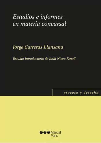 Estudios e informes en material concursal - Carreras Llansana, Jorge