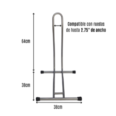 Soporte de piso para bicicletas tipo L ancho hasta 2.75" 70mm - MB en internet