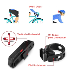 Imagen de Luz Led Delantera Trasera Recargable USB 100lm - VDASIOX