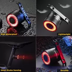 Imagen de Luz trasera recargable sensor inteligente Q3 Samurai - ROCKBROS