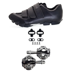 Combo Zapatillas Ciclismo Mtb XTRAIL + Pedales Gw Con Calas