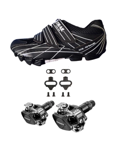 Combo Zapatilla Ciclismo Mtb Mujer X-TRAIL + Pedales Shimano 505 - X-TRAIL