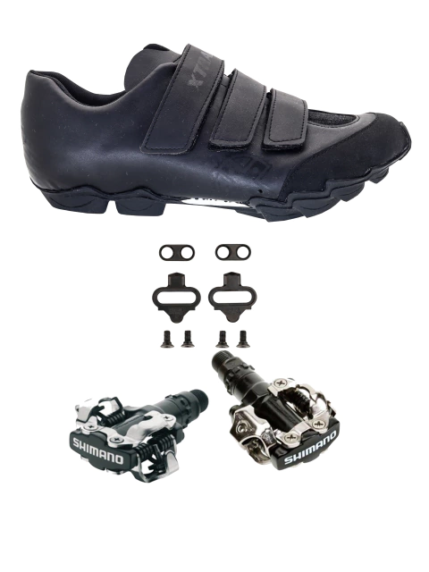 Combo Zapatilla Ciclismo Mtb Chita Xtrail + Pedales Shimano 520