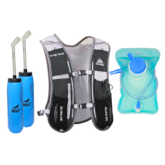 Combo chaleco AONIJIE E913S + Bolsa de hidratación 1L + 2 botellas blandas 500cc con bombilla