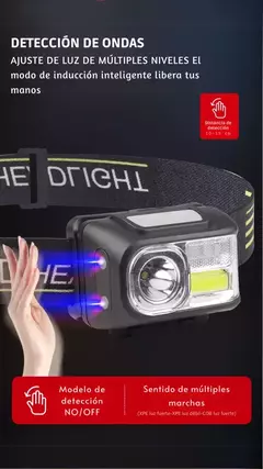 Linterna frontal cabeza con sensor 400lm USB 4120 - HEADLIGHT - comprar online