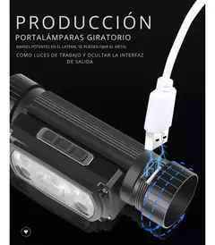 Linterna frontal cabeza con sensor 200lm USB base imantada 200A - HEADLIGHT - tienda online