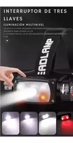 Linterna frontal cabeza con sensor 200lm USB base imantada 200A - HEADLIGHT en internet
