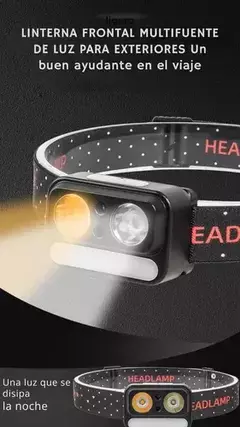 Imagen de Linterna frontal cabeza con sensor 400lm USB CY2069 - HEADLIGHT