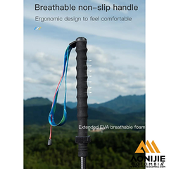 Imagen de Bastones trekking fibra de carbono plegables 142g para altura 1,60m a 1,70m E4202 par - AONIJIE