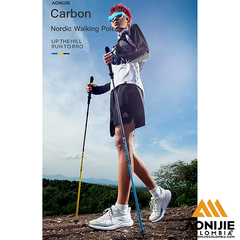 Bastones trekking fibra de carbono plegables 142g para altura 1,60m a 1,70m E4202 par - AONIJIE - comprar online