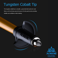Imagen de Bastones trekking fibra de carbono plegables 153g para altura 1,60m a 1,70m E4201 par - AONIJIE