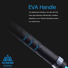 Bastones trekking fibra de carbono plegables 153g para altura 1,60m a 1,70m E4201 par - AONIJIE - comprar online
