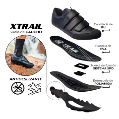 Combo Zapatillas Ciclismo Mtb XTRAIL + Pedales Gw Con Calas - comprar online