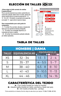 Media Caña Alta de Compresión Graduada 15-20mmhg ME06B Empire - SOX - comprar online