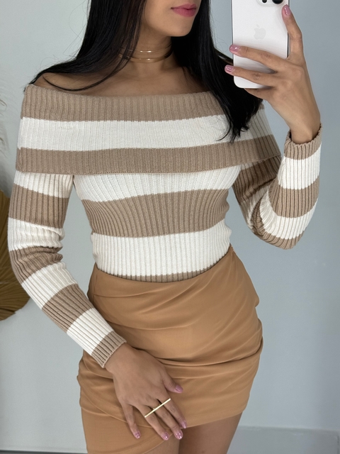 Blusa Tricot Listras Manga Longa - comprar online