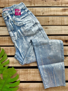 Calça Jeans Prateada