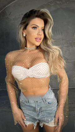 Cropped Tela Manga Longa - comprar online