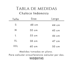 CHALECO INDONESIA BLANCO - SIN CAMBIO - tienda online