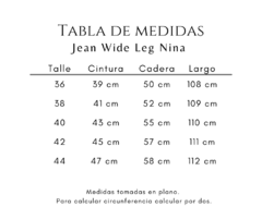 Imagen de JEAN WIDE LEG NINA - SIN CAMBIO