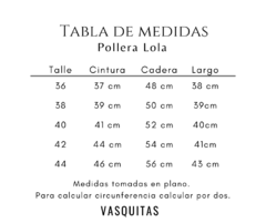 POLLERA LOLA | TALLE 36-44 - SIN CAMBIO