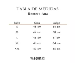 REMERA ANA ROSA - 5 talles - SIN CAMBIO - VASQUITAS
