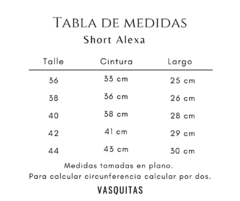 SHORT ALEXA | TALLE 36 AL 44 - SIN CAMBIO