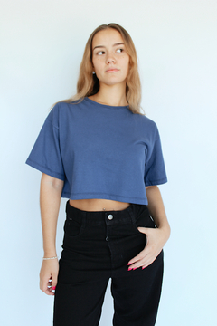 REMERA CROP AZUL | Talle S al XXL - SIN CAMBIO